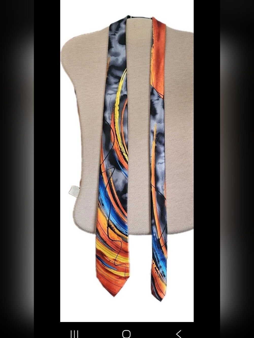 J. Garcia "Clockworks" Collector's Edition Men's Silk Tie Orange Abstract Art